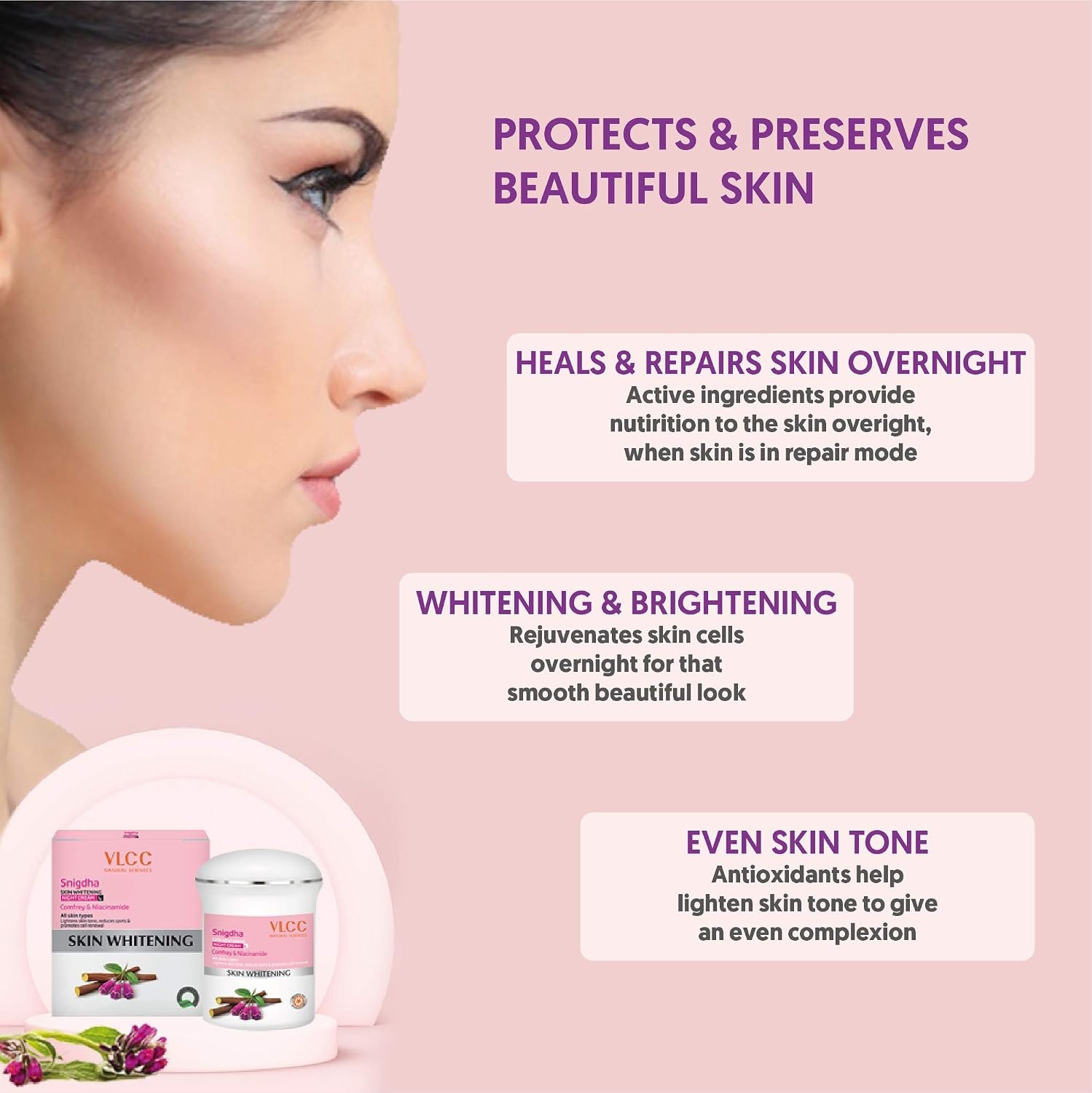 VLCC Snigdha Skin Whitening Night Cream, 50g thumbnail