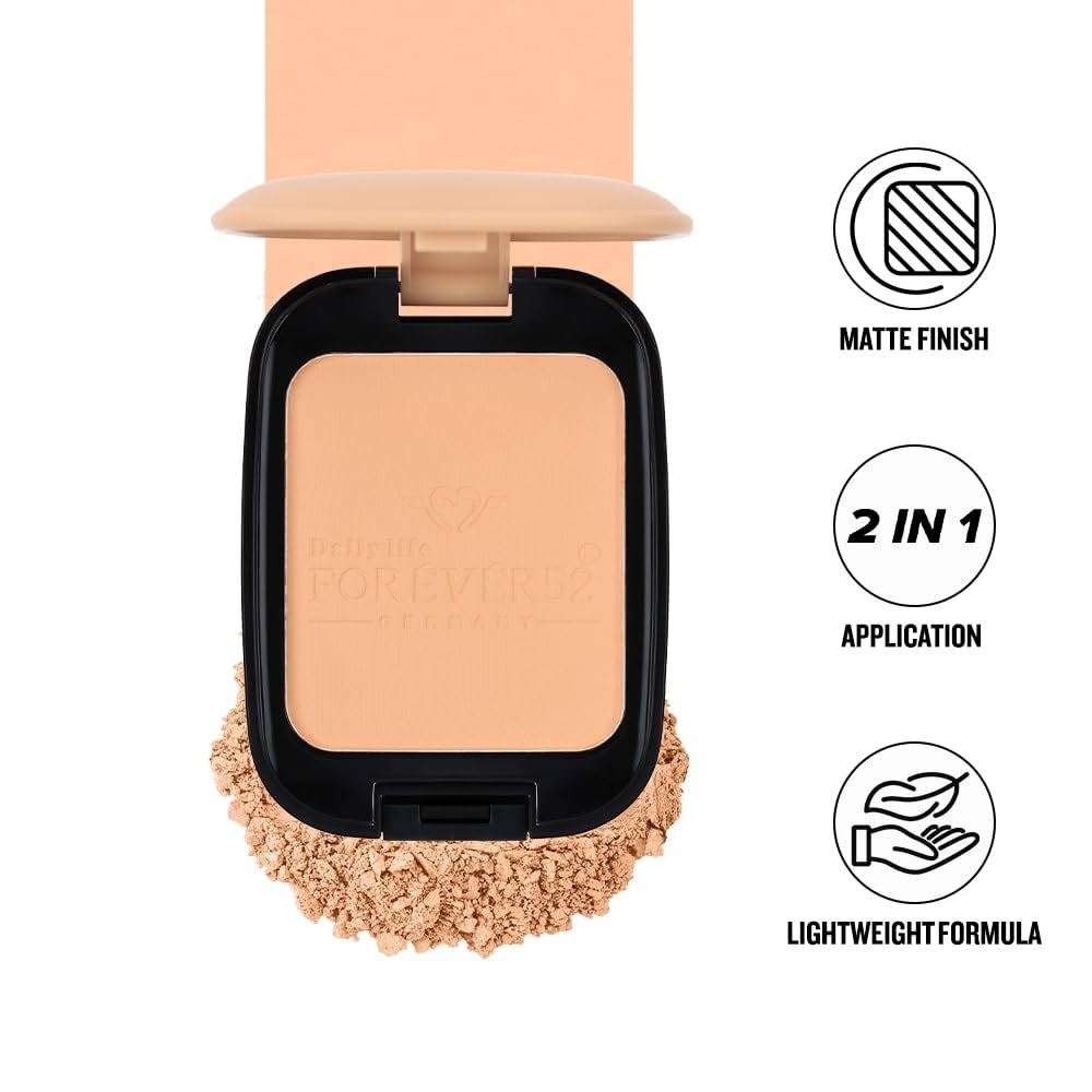 Daily Life Forever52 Dual Wet And Dry Compact + Makeup Setting Powder | Matte Finish | Lightweight | Long Lasting | Enriched With Vitamin E | Vegan -Sand-WD005 thumbnail