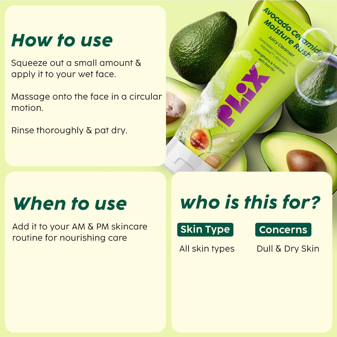 PLIX THE PLANT FIX Avocado Ceramide Moisture Rush Fatty Cream | In Vivo Tested SPF 20 | With Ceramides | Strengthens Barrier | 100Hr Moisture Boost thumbnail