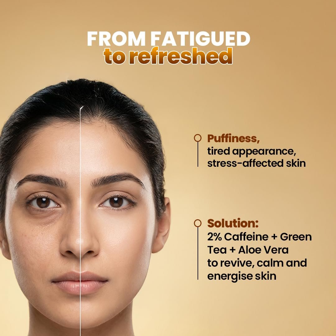 WOW Skin Science 2% Caffeine Advanced Face Serum | Caffeine + Green Tea + Aloe Vera | De‑Puffing, Dark Circle & Tired Skin Relief | Energising Under‑Eye & Face Serum 30ml thumbnail