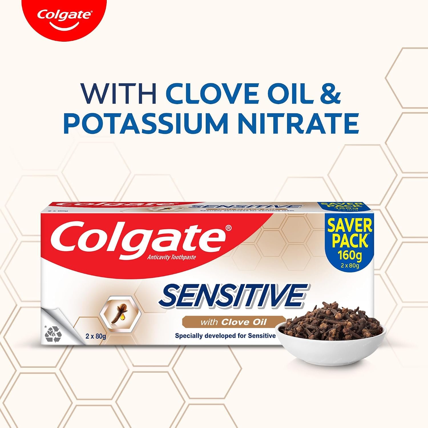 Colgate Sensitive Toothpaste with Clove Oil, for Sensitivity Relief, 160g, thumbnail