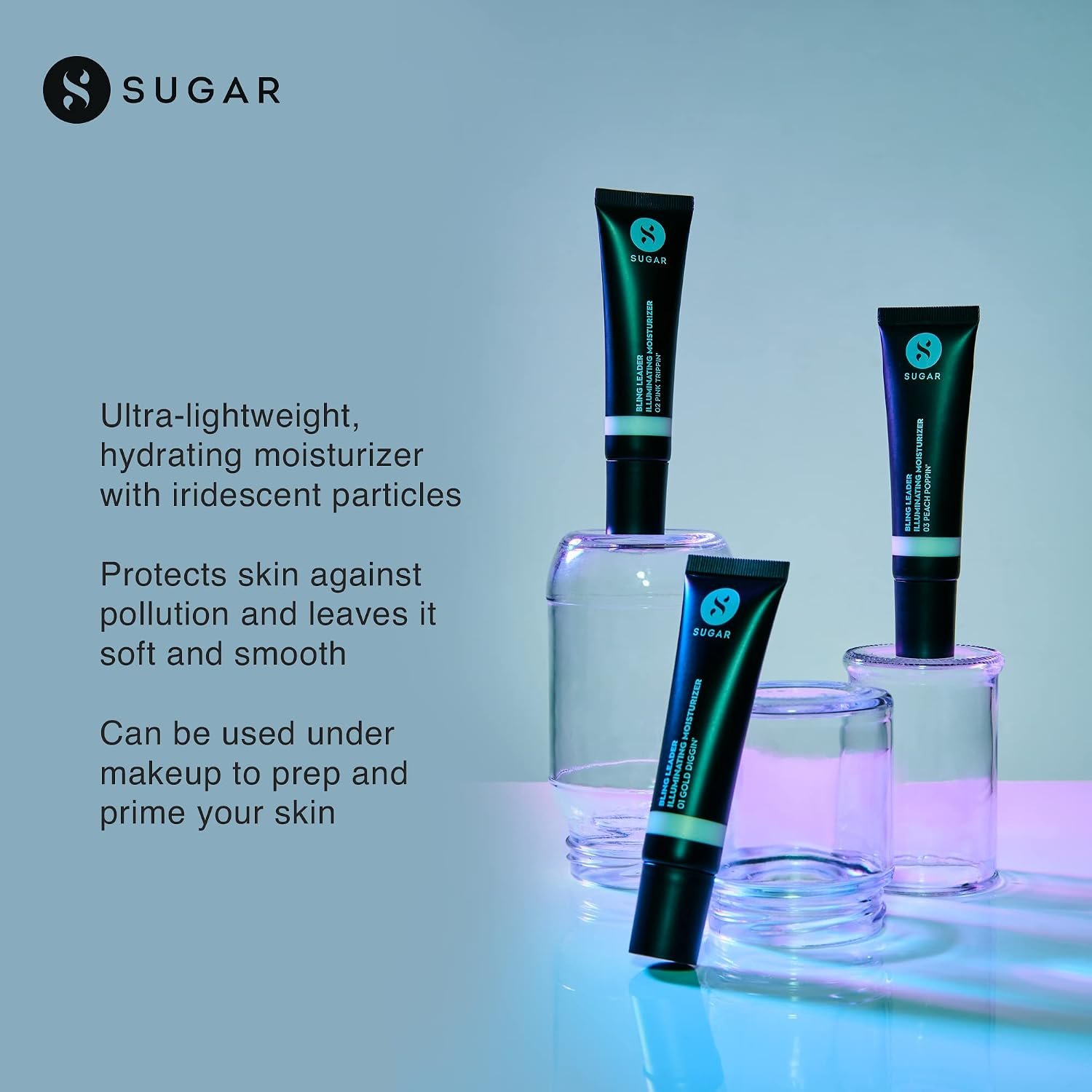 SUGAR Cosmetics Bling Leader Illuminating Moisturizer with Kojic Acid | Strobe Cream + Highlighter | 2-in-1 Glow Cream for Indian Skin | Dewy Finish | 50ml - 03 Peach Poppin thumbnail