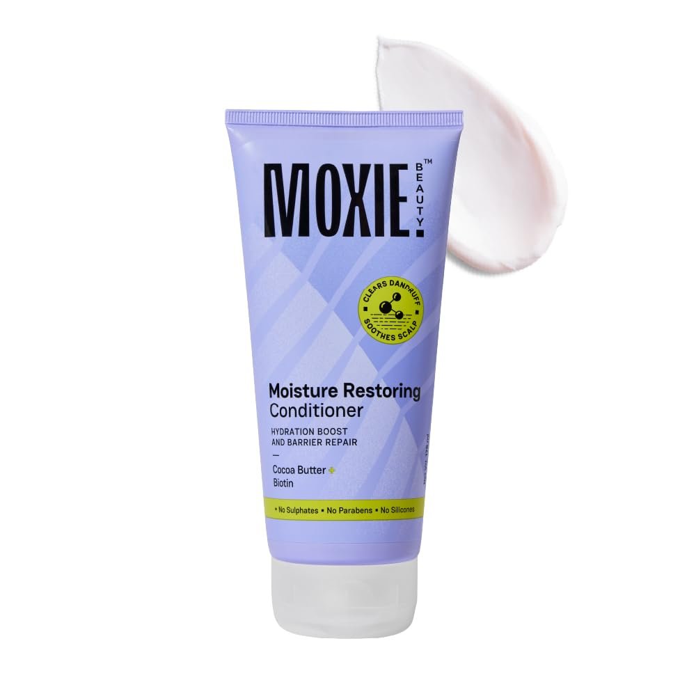 Moxie Beauty Moisture Restoring Conditioner with Cocoa Butter Biotin 175 ml Silicone-Free Conditioner | Cocoa Butter & Biotin | Deep Hydration, Softness & Smoothness | Lightweight Formula thumbnail