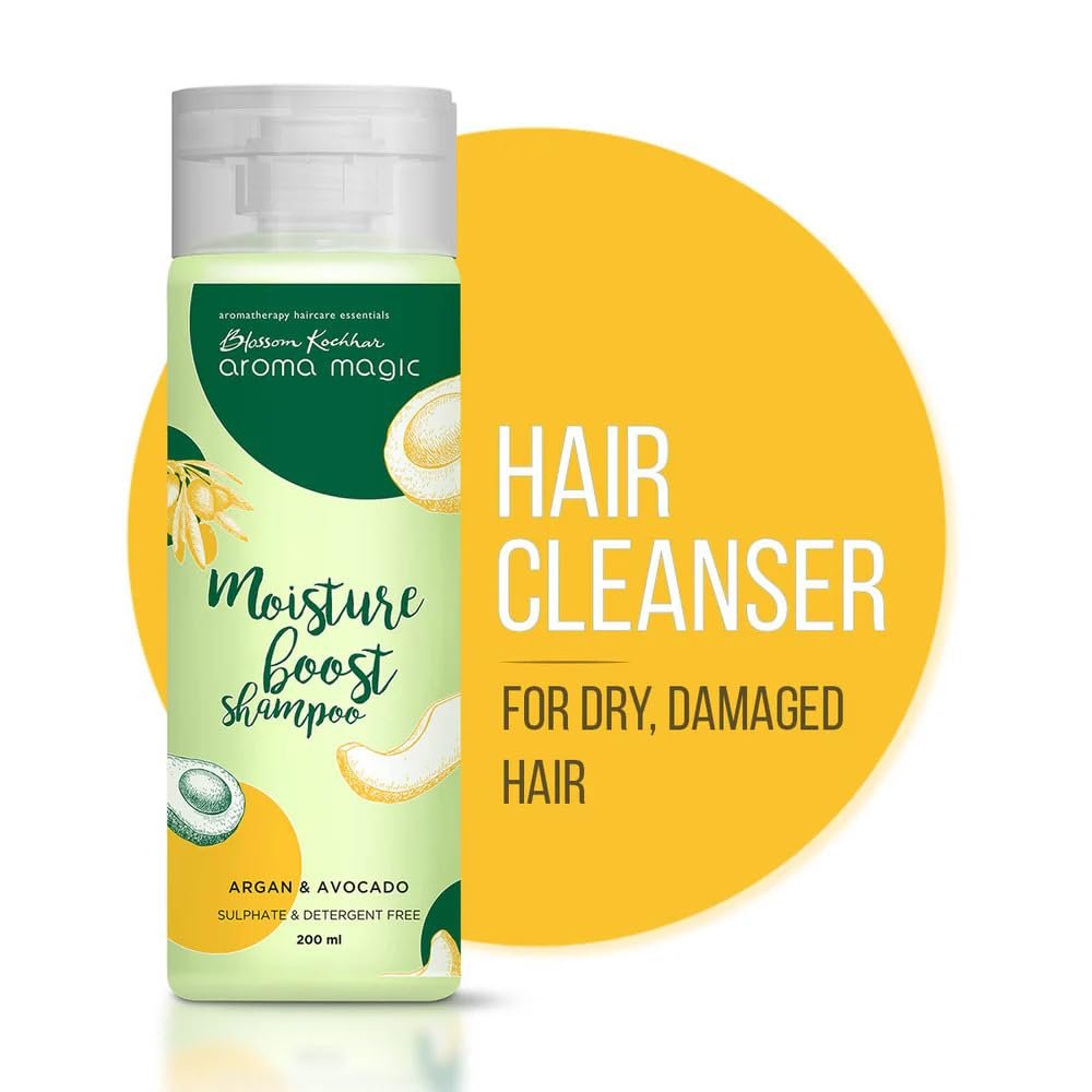 Aroma Magic Moisture Boost Shampoo for Dry & chemical treated hair| with Argan Oil, Avocado & Grapefruit Extracts | Helps in Deep Moisturizing, Strengthen & Growth of hair- 200ml thumbnail