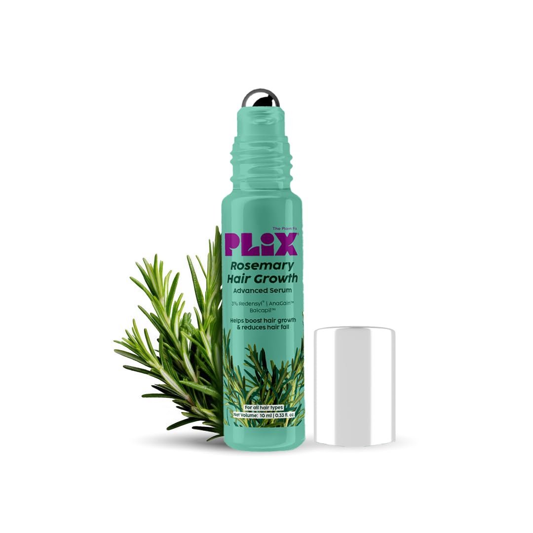 The Plant Fix Plix Rosemary Hair Growth Advanced Serum Roll-On | With 3% Redensyl®, 4% AnaGain™ & 3% Baicapil™| Mess-free | Prevents Hair Fall & Stimulates Hair Follicles | 10ml