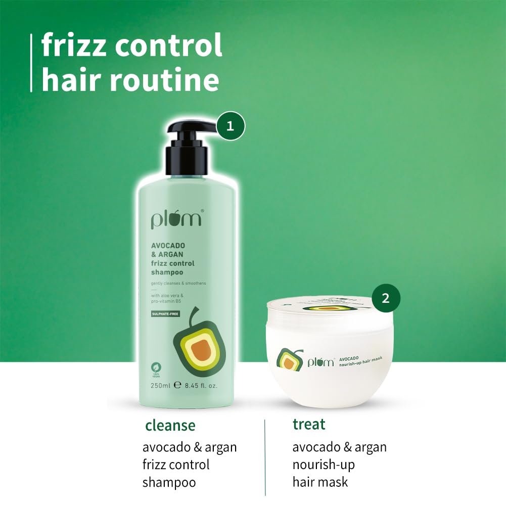 Plum Avocado & Argan Frizz Control Shampoo | for Curly, Wavy & Frizzy Hair | thumbnail