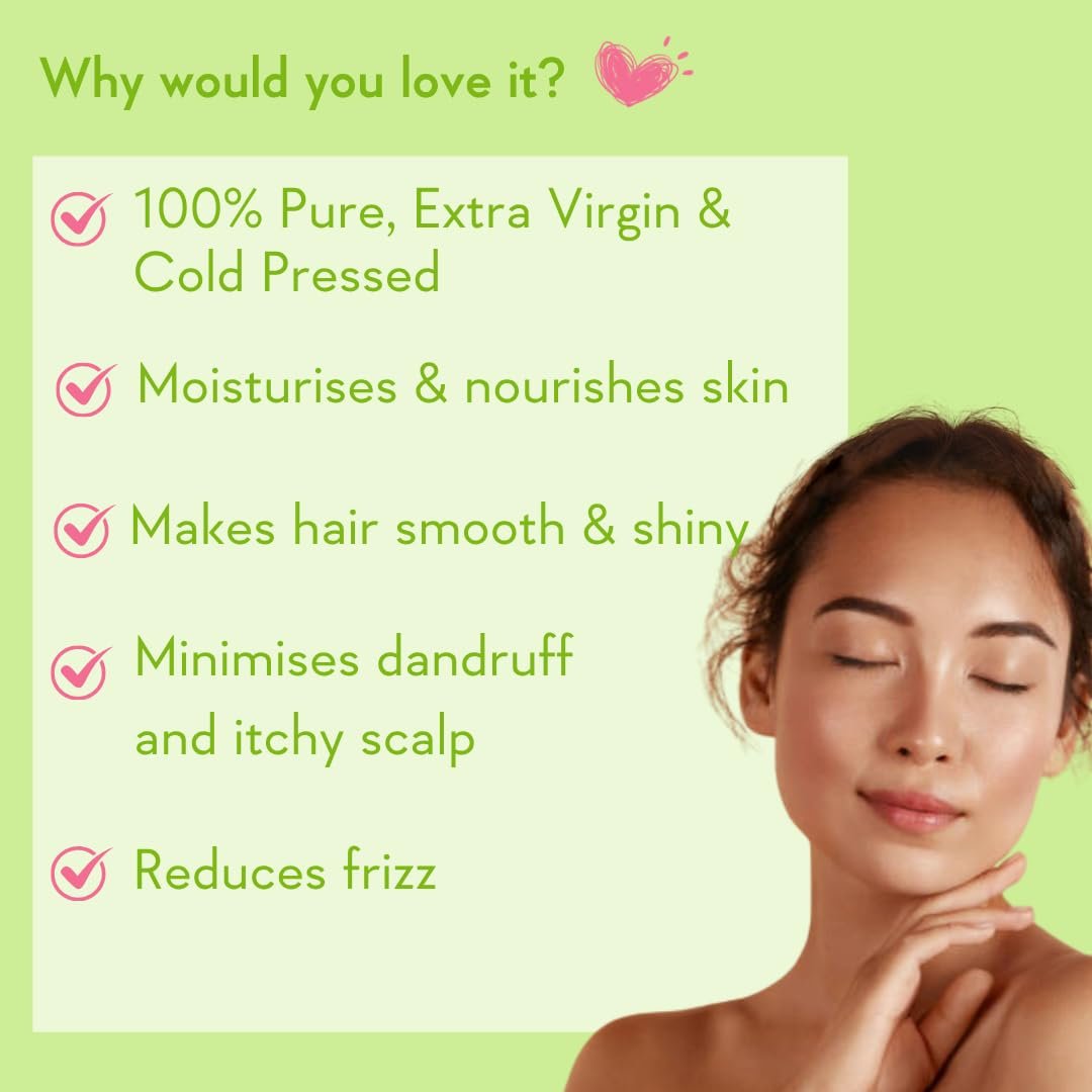 WishCare 100% Pure Premium Cold-Pressed Olive Oil | Virgin Grade Natural Oil for Hair & Skin | Nourishes, Moisturizes & Supports Healthy-Looking Hair and Skin | 200ml thumbnail
