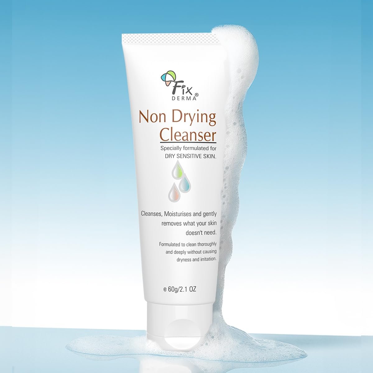 Fixderma Non Drying Cleanser, soap-free & pH Balanced cleanser, Pore-Refining, Dermatologist tested, Face Exfoliator, Non-comedogenic & Non-irritating skin cleanser - 60g thumbnail