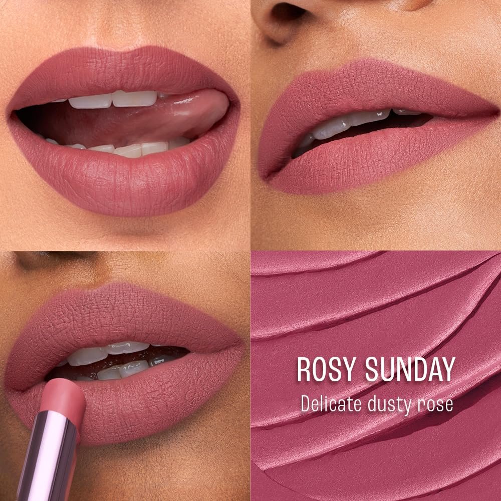 Lakme 9to5 Lip Tattoo Matte Slim Stick, Rosy Sunday, 2g, for Intense Color and Full Coverage, with Bakuchiol and Vitamin E, Smudgeproof and Waterproof, Long-Lasting Lipstick for Women thumbnail