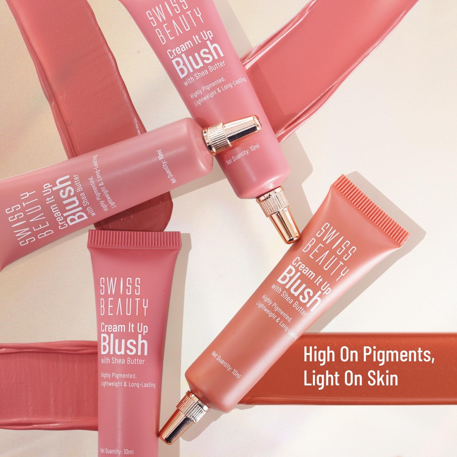 Swiss Beauty Cream It Up Blush | Highly pigmented | Super-blendable | Long-lasting | Enriched with Shea Butter | Multipurpose | Shade-03 Cheeky Peach, 10ml thumbnail