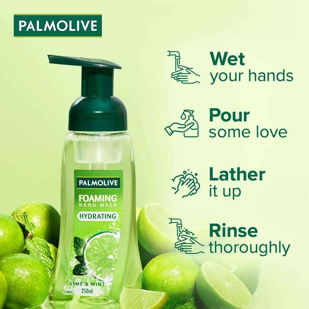 Palmolive Hydrating Foaming Lime & Mint Liquid Hand Wash, 250ml Dispenser Bottle, Removes Germs, Refreshing Fragrance thumbnail