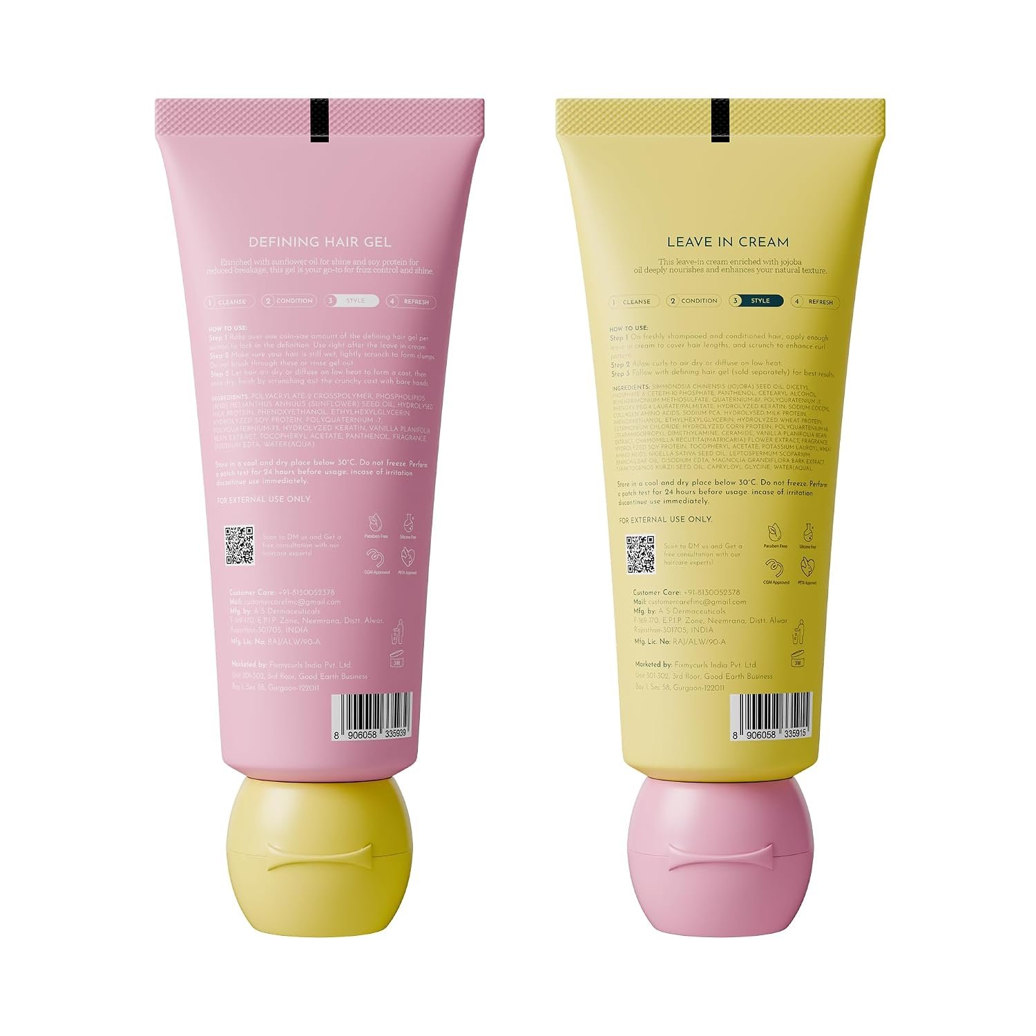 Fix My Curls Protein Styling Duo | Leave In Cream & Defining Gel | 50g Each This duo fights frizz, adds lightweight moisture, and leaves your curls bouncy and strong. thumbnail