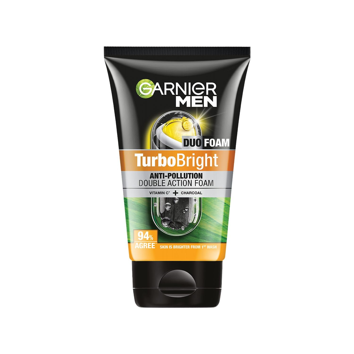 Garnier Men, Face Wash, Brightening & Anti-Pollution, TurboBright Double Action, 100 g