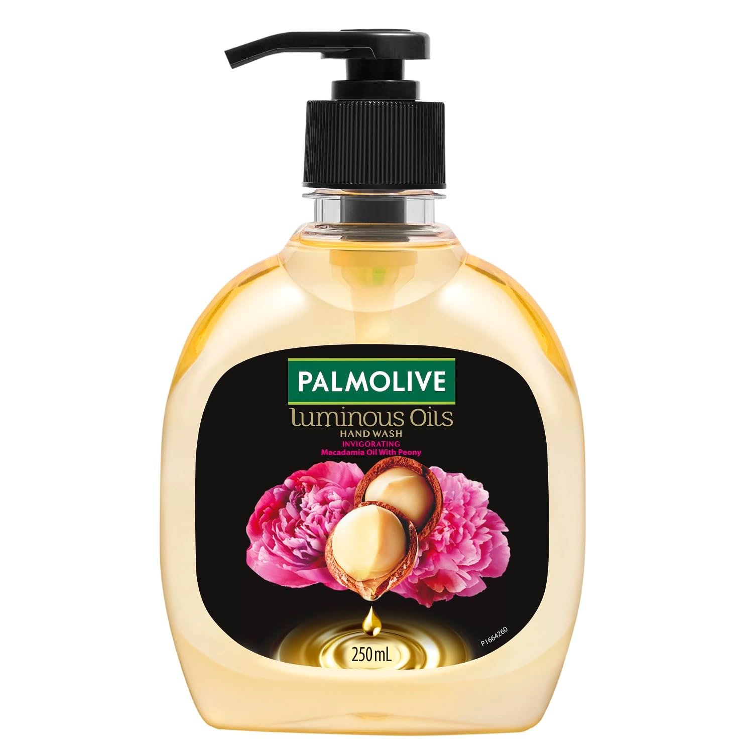 Palmolive Luminous Oils Invigorating Liquid Hand Wash, 250 ml Pump | Enriched with Macadamia Oil & Peony extract | Delicate floral fragrance | Oil-infused, nourishing care | Pampers hands