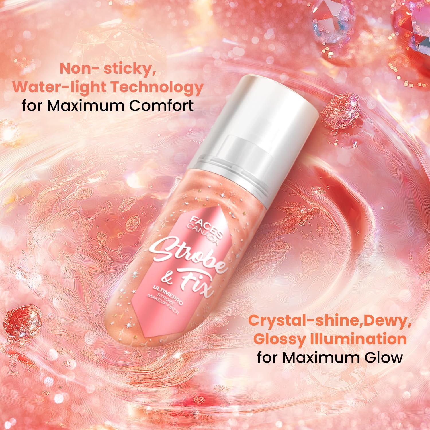 FACES CANADA Ultime Pro Strobe Makeup Fixer Mini - Rose Gold, 50 ml | Waterproof, Transferproof & Alcohol-Free thumbnail