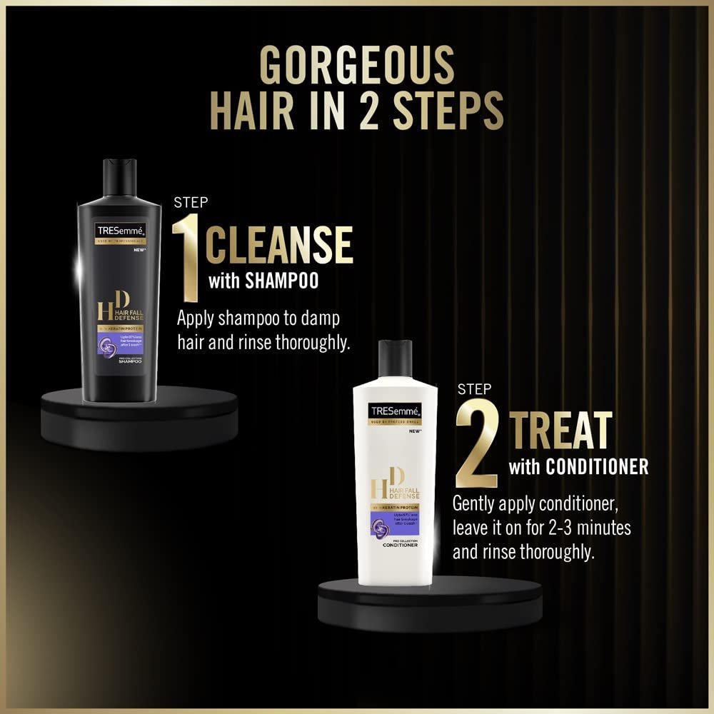 TRESemmé Hair Fall Defense Conditioner 335ml | With Keratin Fillers for 98% Less Breakage on Damaged Hair | Paraben Free Conditioner for Hair Fall Control thumbnail