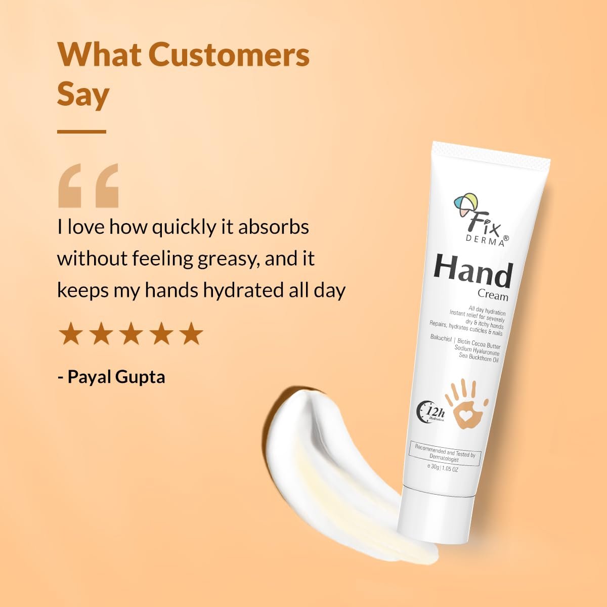 Fixderma Hand Cream for Women & Men | Hand Moisturizer | Hand Cream for Dry and Rough Hands | Cocoa Butter | Cream for Itchy Hand | All Skins Types - 30g thumbnail