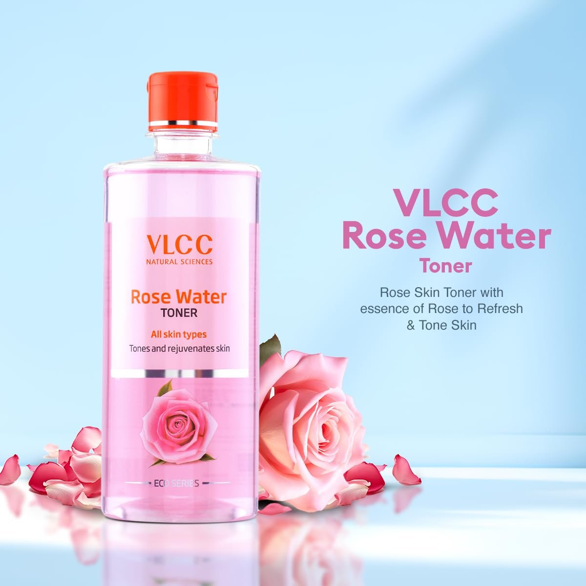 VLCC Rose Water Toner - 500ml | Refreshing Toner for Ph Balance | Natural Toner for Skin Tightening, Hydration, and Even Complexion | Excess Oil and Dirt Removal | With Rose Water, Aloe vera thumbnail