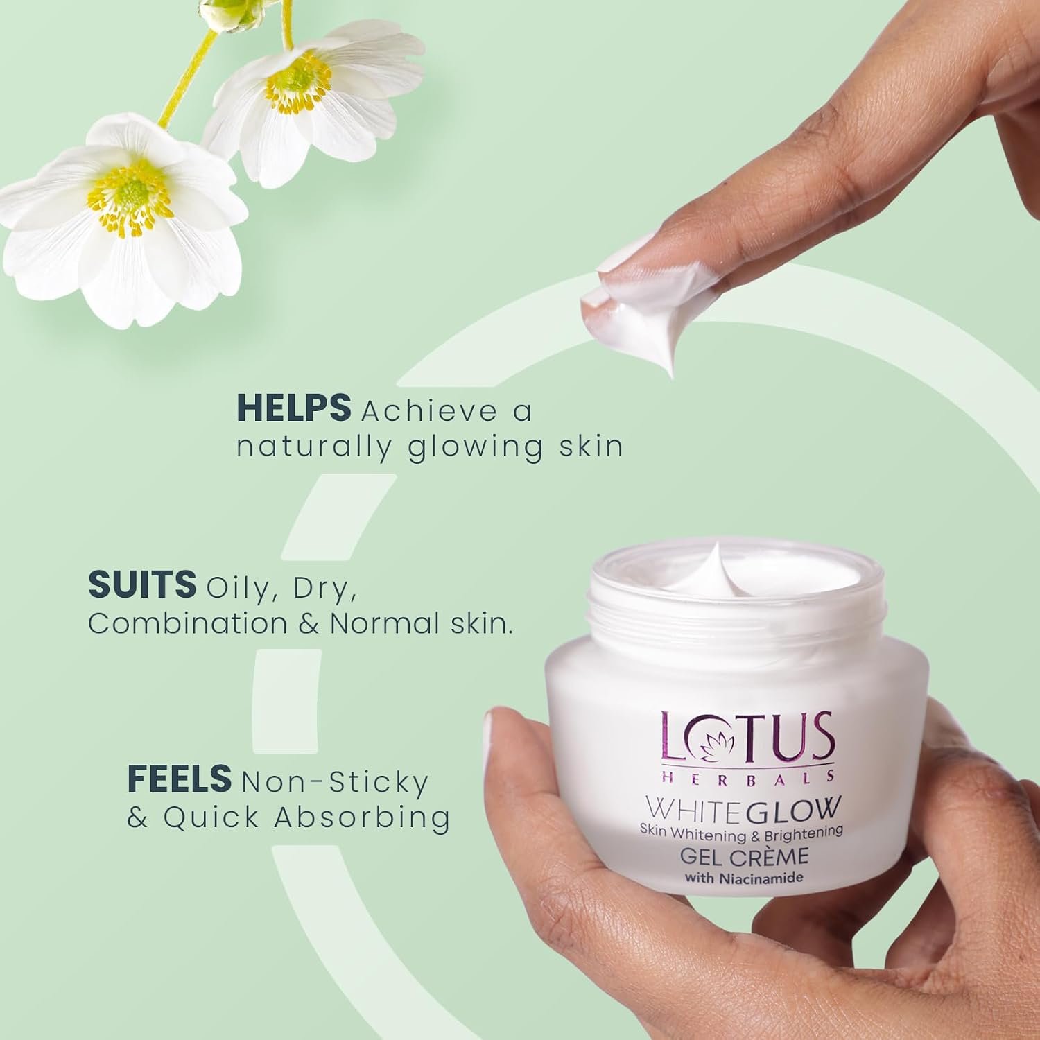 Lotus Herbals WhiteGlow Skin Whitening And Brightening Gel Cream 40g thumbnail