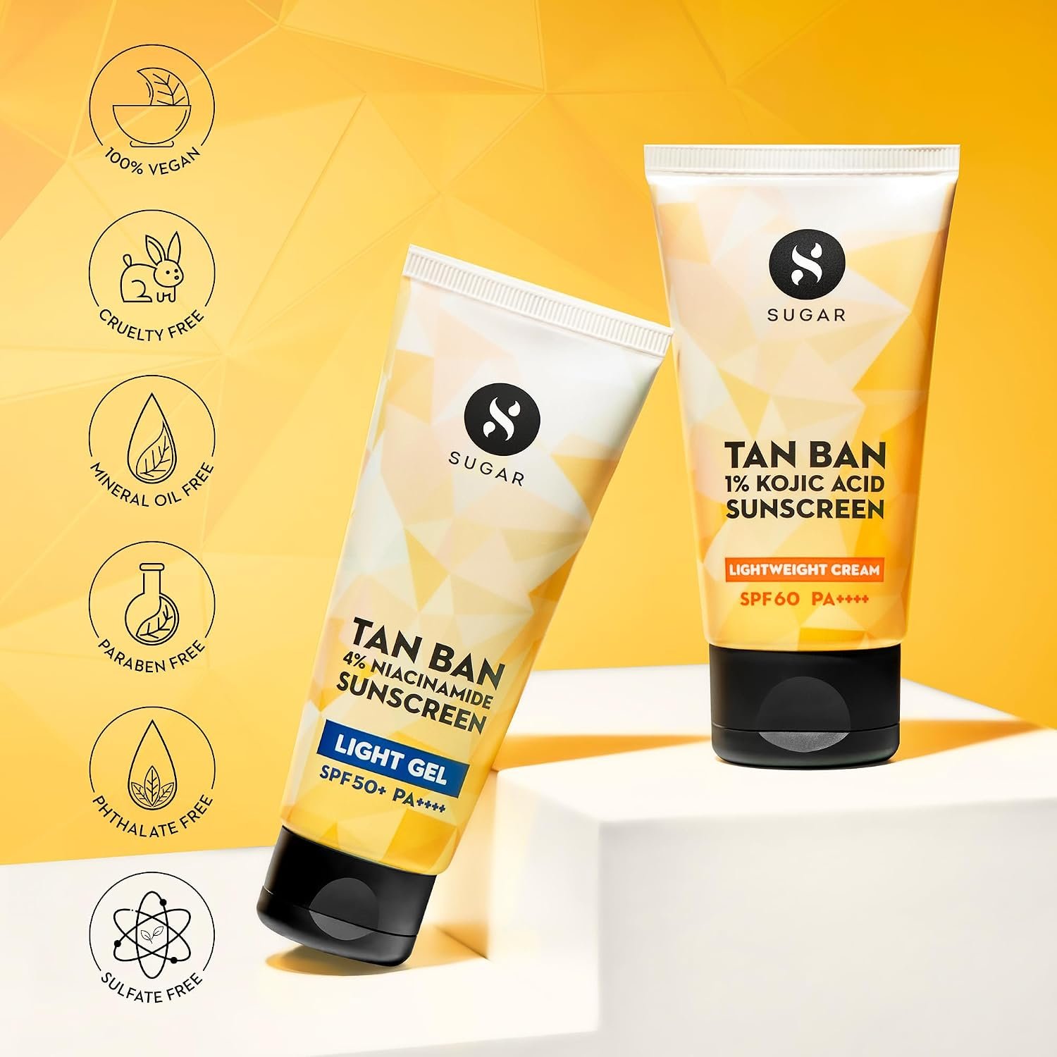 SUGAR Cosmetics Tan Ban Sunscreen SPF50 PA++++ Light Gel with 4% Niacinamide & 1% Hyaluronic Acid | Non Greasy & lightweight formula | No White Cast | 50ml thumbnail