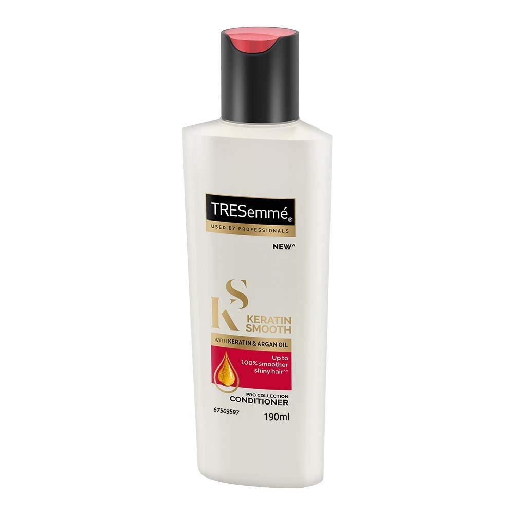 TRESemmé Keratin Smooth Anti Frizz Conditioner 190ml | 72H Frizz Control with Keratin Protein & Argan Oil | Paraben Free Hair Conditioner for Dry Frizzy Hair thumbnail