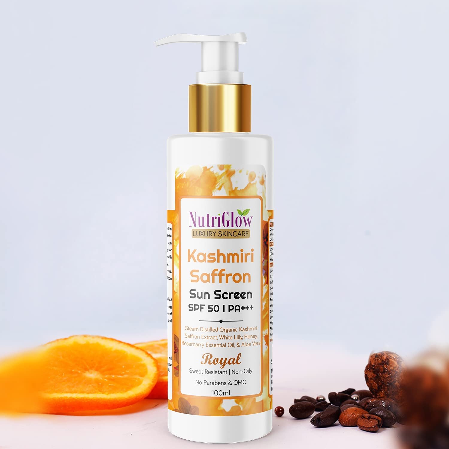 NutriGlow Kashmiri Saffron Sunscreen SPF50 PA+++ 100ml thumbnail