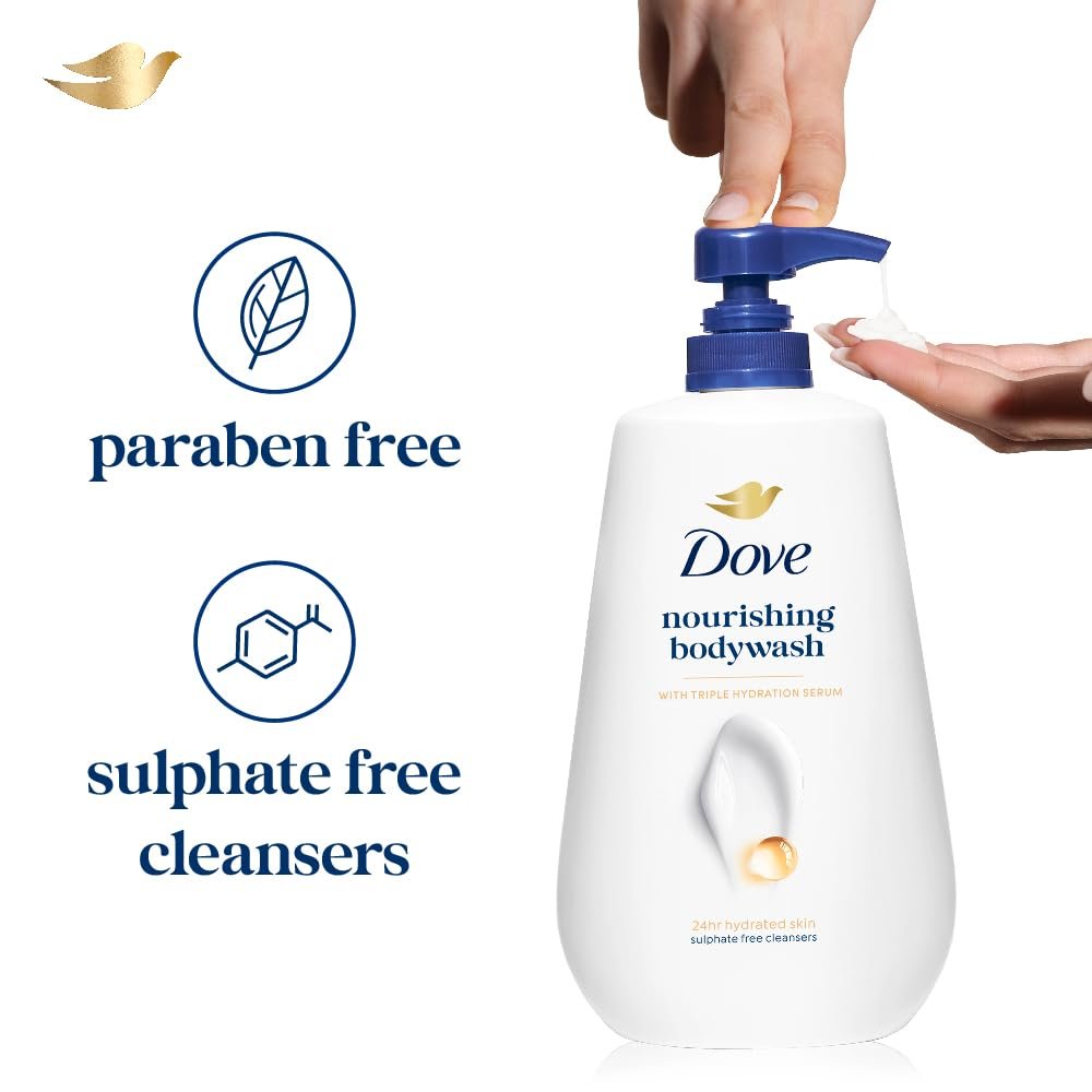 DOVE Nourishing Bodywash, 825ml, for Soft and Smooth Skin, with Triple Hydration Serum & Glycerine, Dermatologically Tested, Paraben-Free, Sulphate-Free thumbnail