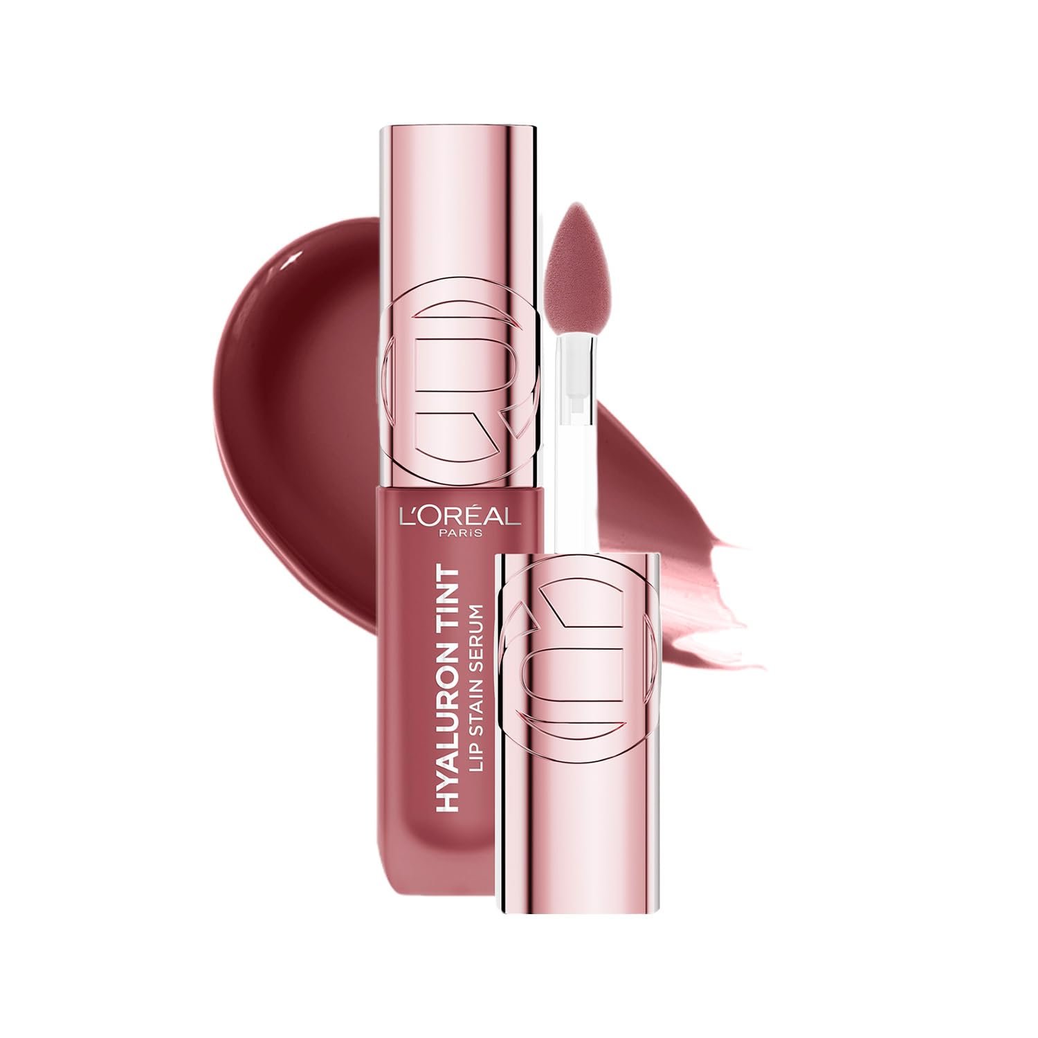 L'Oreal Paris Hyaluron Tint Lip Stain Serum, 635 Le Coral Paris +80% Hydration, Infused with Hyaluronic Acid, High-Shine Tint, Plumper & Fuller Lips, Non-Sticky