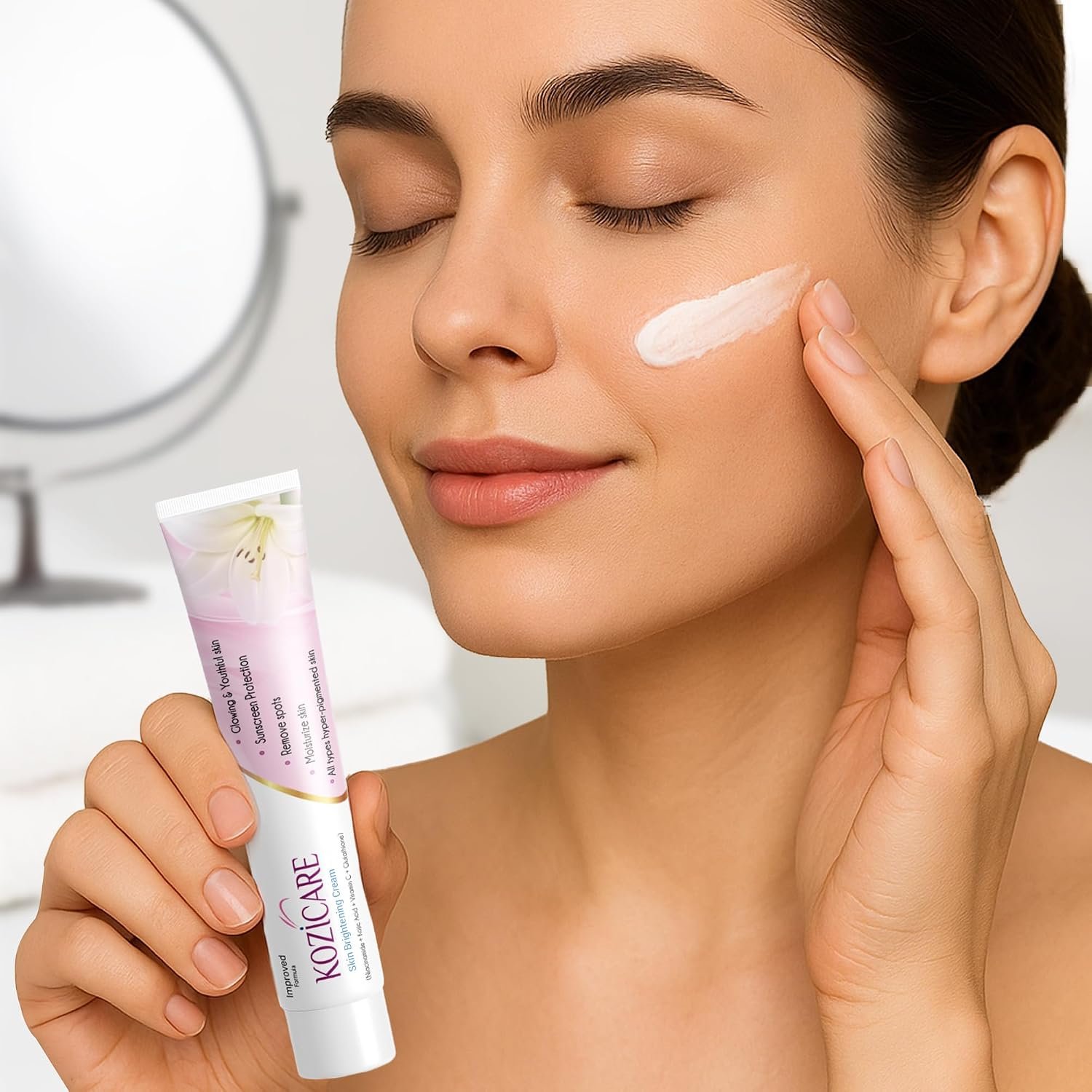 Kozicare Skin Lightening Cream - 15gm (Pack of 10)| Enriched with Kojic Acid, Alpha Arbutin, Glutathione, Niacinamide and Vitamin C | Best for Melasma, Pigmentation, Acne Scars, Dark Spot thumbnail