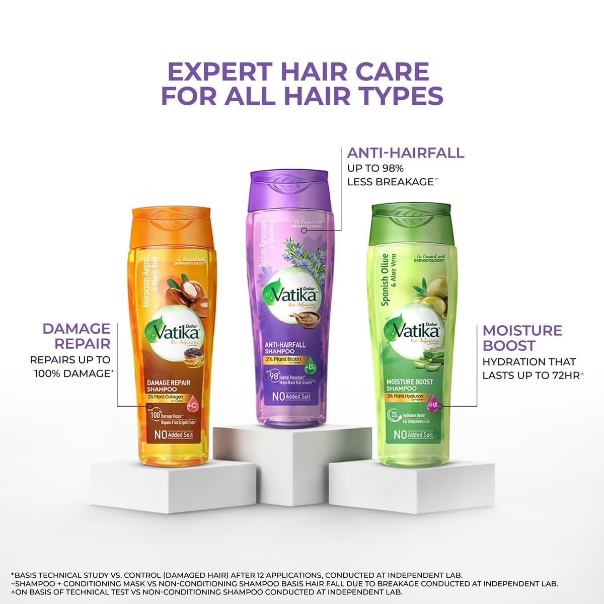 Vatika Bio-Infusions Anti Hairfall Shampoo | Tuscan Rosemary & Ginseng | 2% Plant Biotin + Vitamin B7 | 98% Reduction in Hairfall | Boost Hair Growth thumbnail