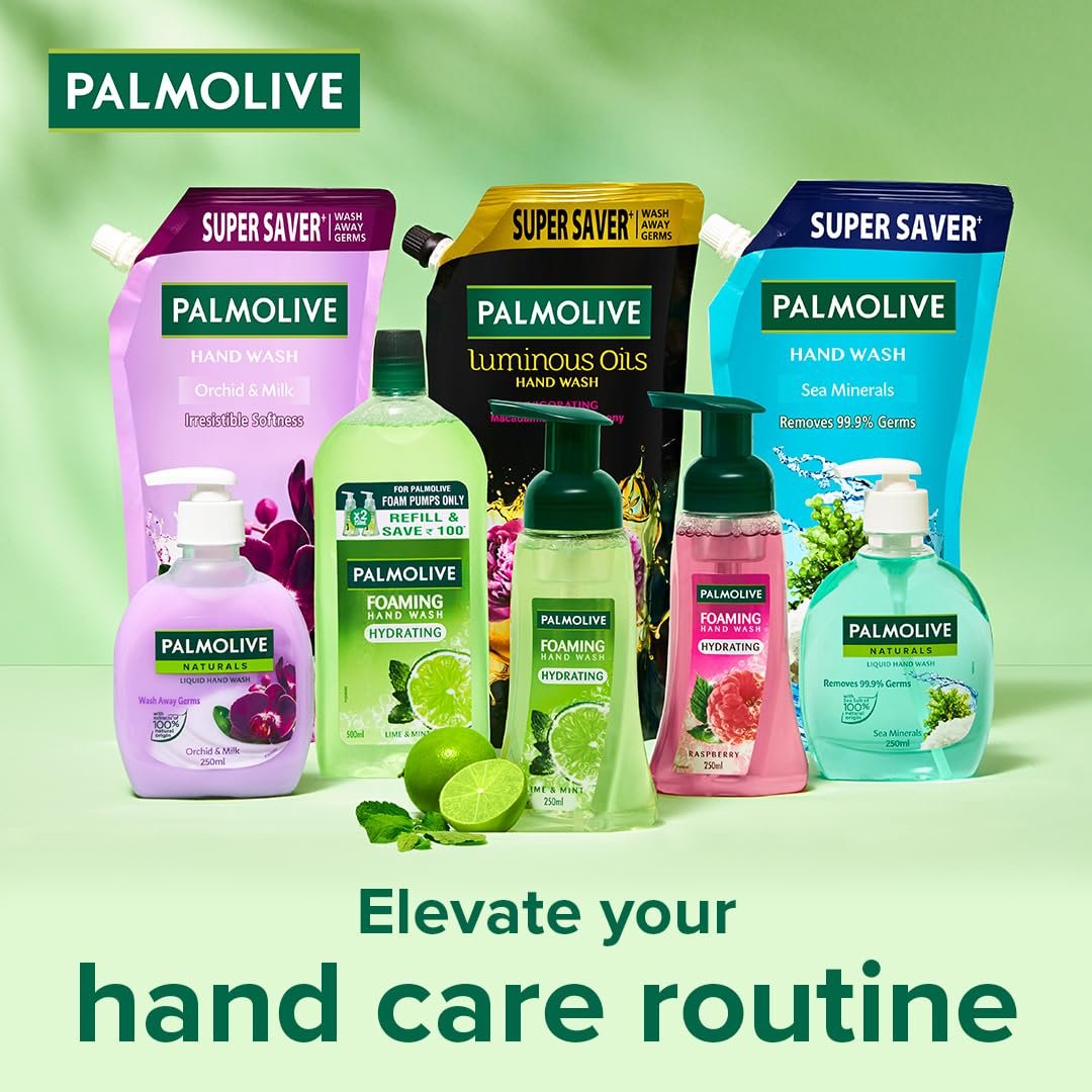 Palmolive Hydrating Foaming Lime & Mint Liquid Hand Wash, 250ml Dispenser Bottle, Removes Germs, Refreshing Fragrance thumbnail