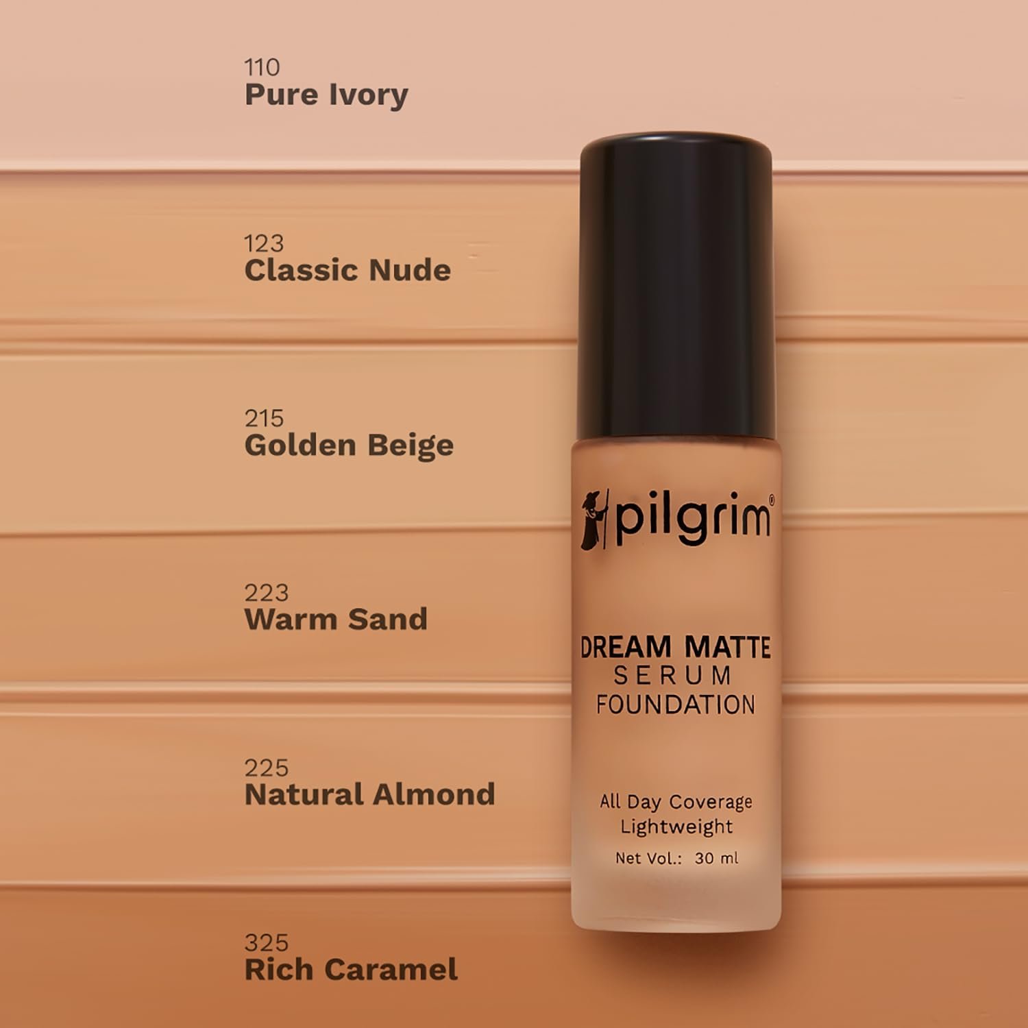 Pilgrim Medium Classic Nude Serum Liquid Foundation, Matte & Poreless,30 ml | Foundation for face make up infused |Water-Resistant,All Day Coverage|All Skin Types thumbnail