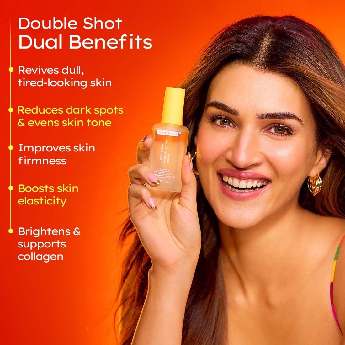 Hyphen 18% Brightening + 20% Collagen Face Serum | Double Shot Serum with 11% Mandarin 5% Niacinamide 2% PGA & Bakuchiol | Summer Skincare | Brightening, Hydrating & Collagen Boost | - 50ml thumbnail