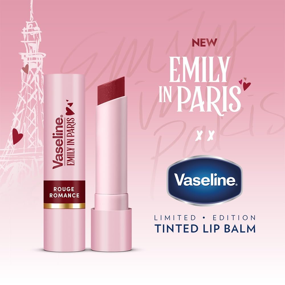 Vaseline Rouge Romance | Emily in Paris Limited Edition | Red Tinted Lip Balm Stick, 24H* Moisturization, 3g thumbnail
