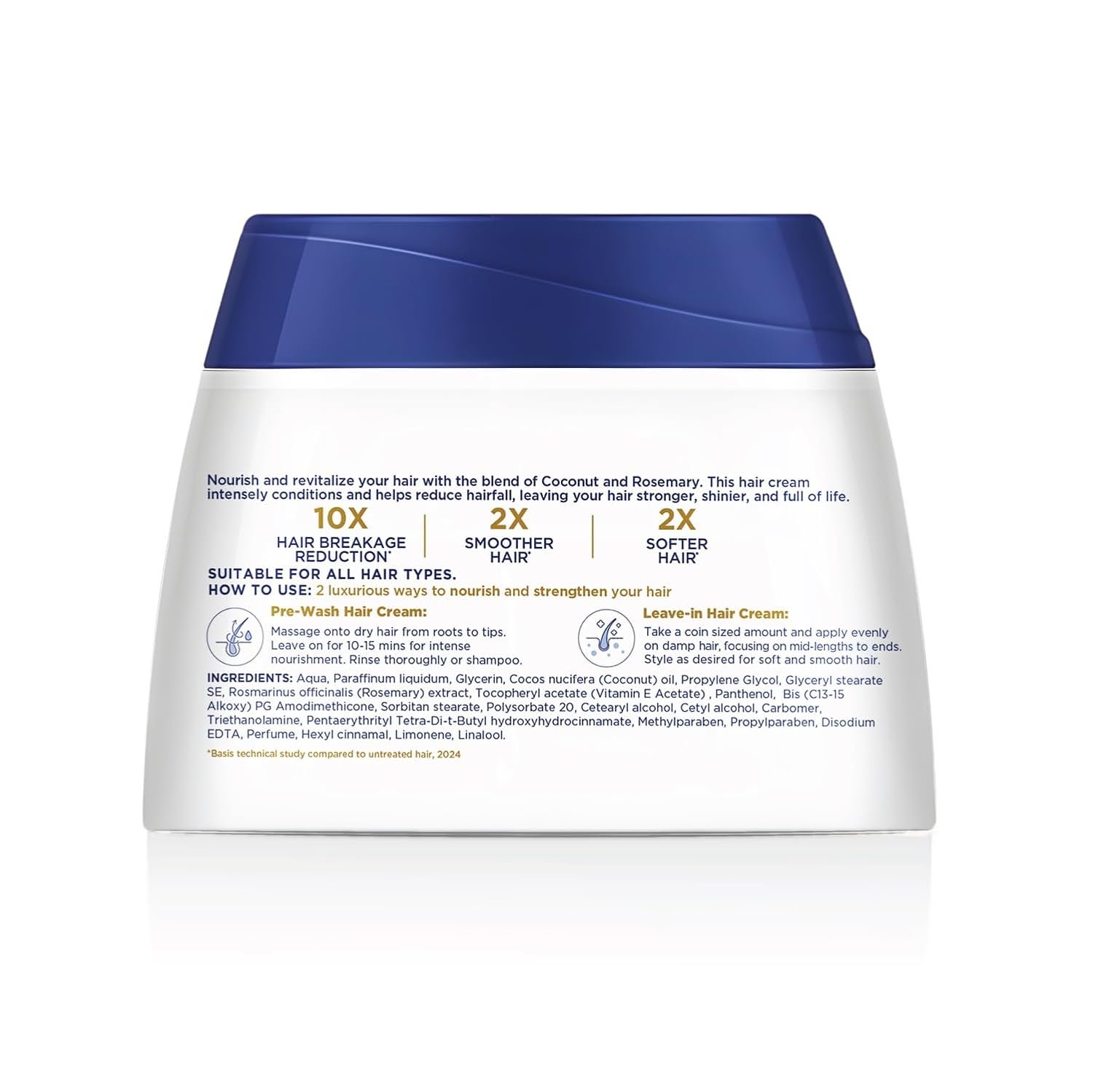 Parachute Advanced Coconut & Rosemary Hair Cream 210ml | Anti – HairFall | 10X Breakage Reduction | 2X Smoother, Softer | For Men & Women thumbnail