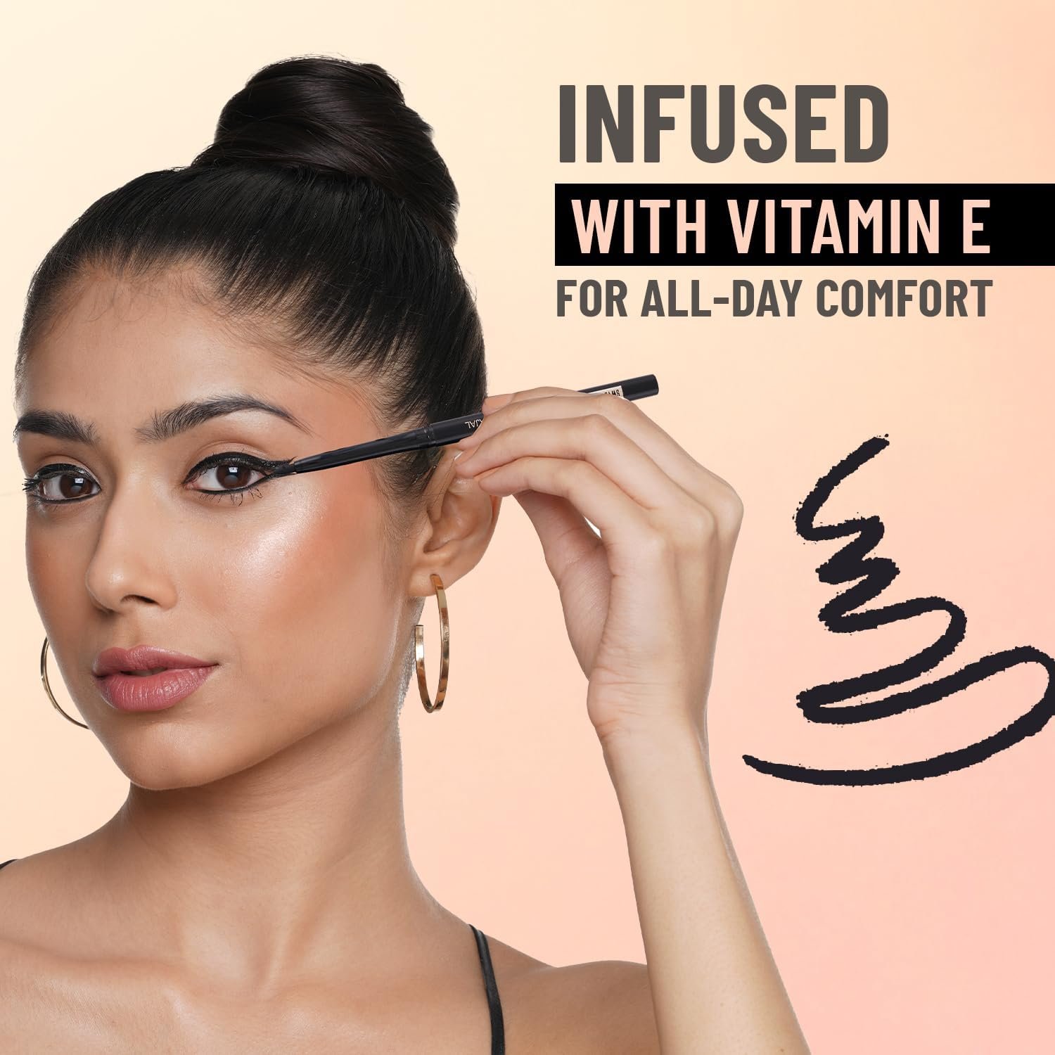 Swiss Beauty Bold & Black High Impact Kajal with Sharpener | With In-Built Smudger | Shade, 1.2G | Black thumbnail