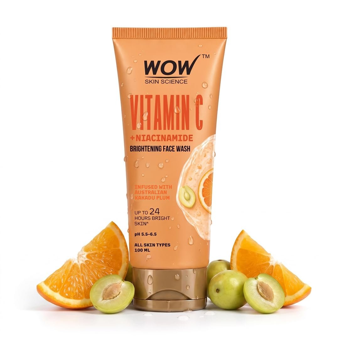 WOW Skin Science Brightening Vitamin C & Niacinamide Face Wash|For Brighter Glow|Paraben & Sulphates Free|Face Wash for Women & Men 100 ml thumbnail