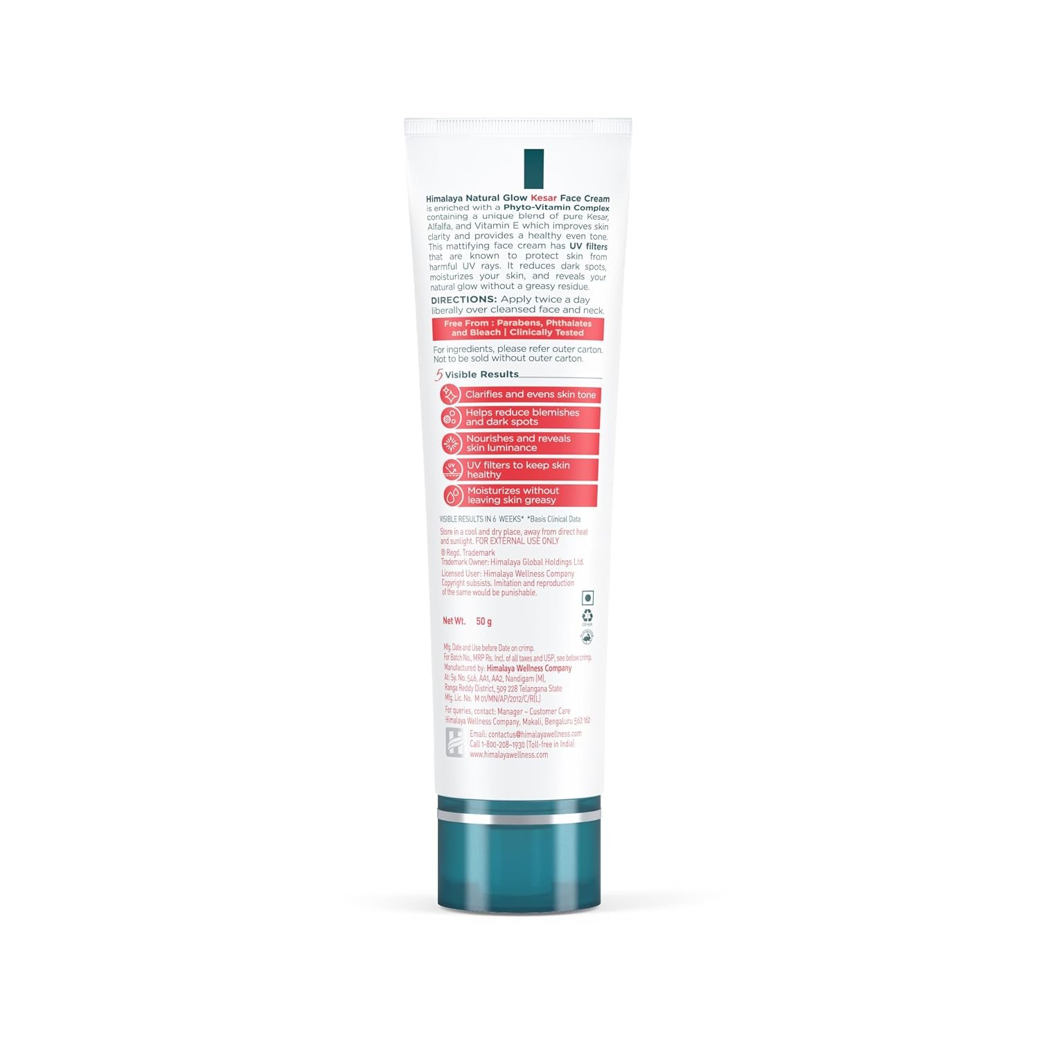Himalaya Natural Glow Kesar Face Cream | Even-Toned Radiant Skin with Natural Glow | with Kesar Niacinamide & Vitamin E | Phyto-Vitamin Complex | Non-Greasy | Paraben-Free | 50g thumbnail