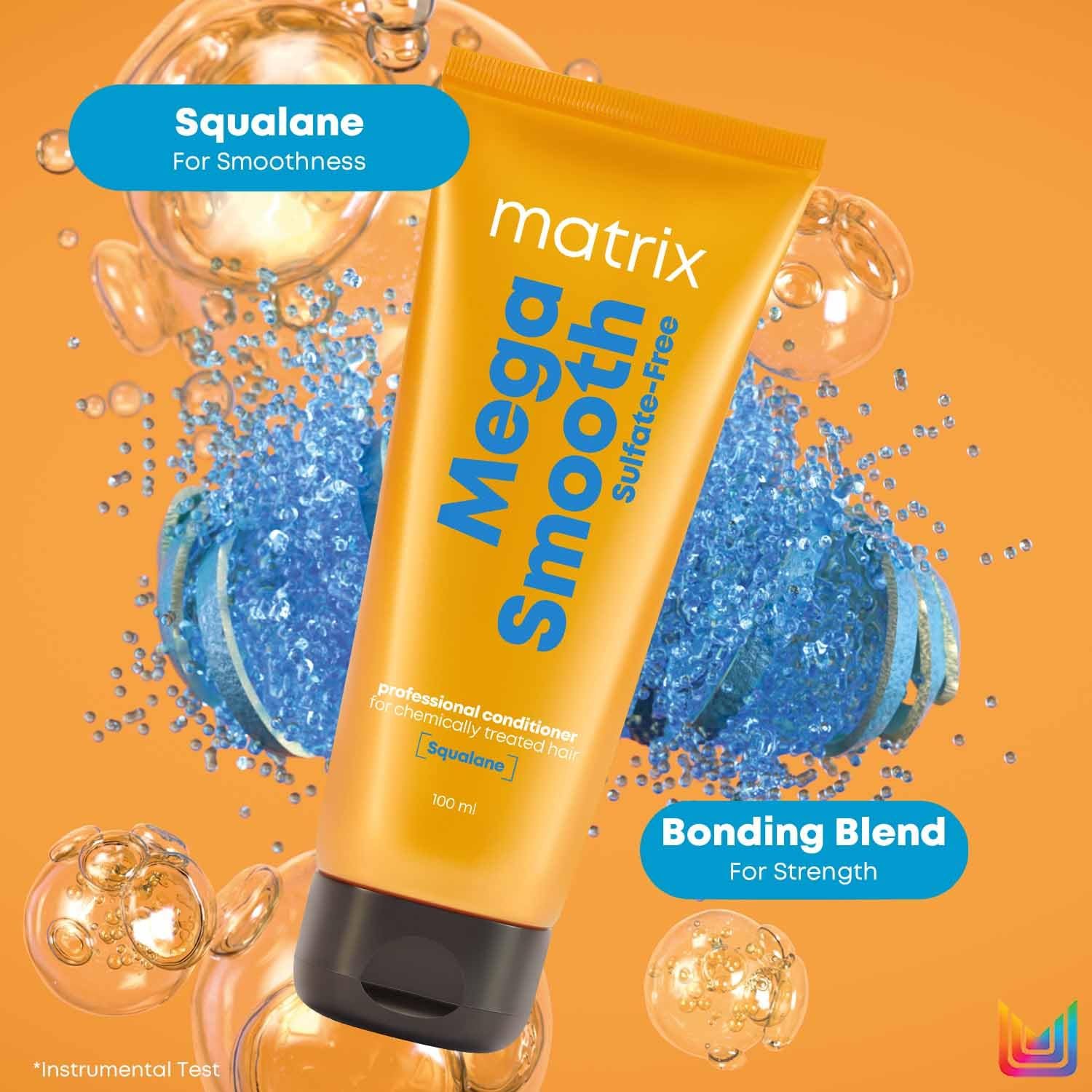 Matrix Professional Mega Smooth Sulfate-free Conditioner with Squalane and Bonding Blend for Gentle Care and Bond Repair | Smoothens Hair | Safe for Chemically Treated Hair | 100ml thumbnail