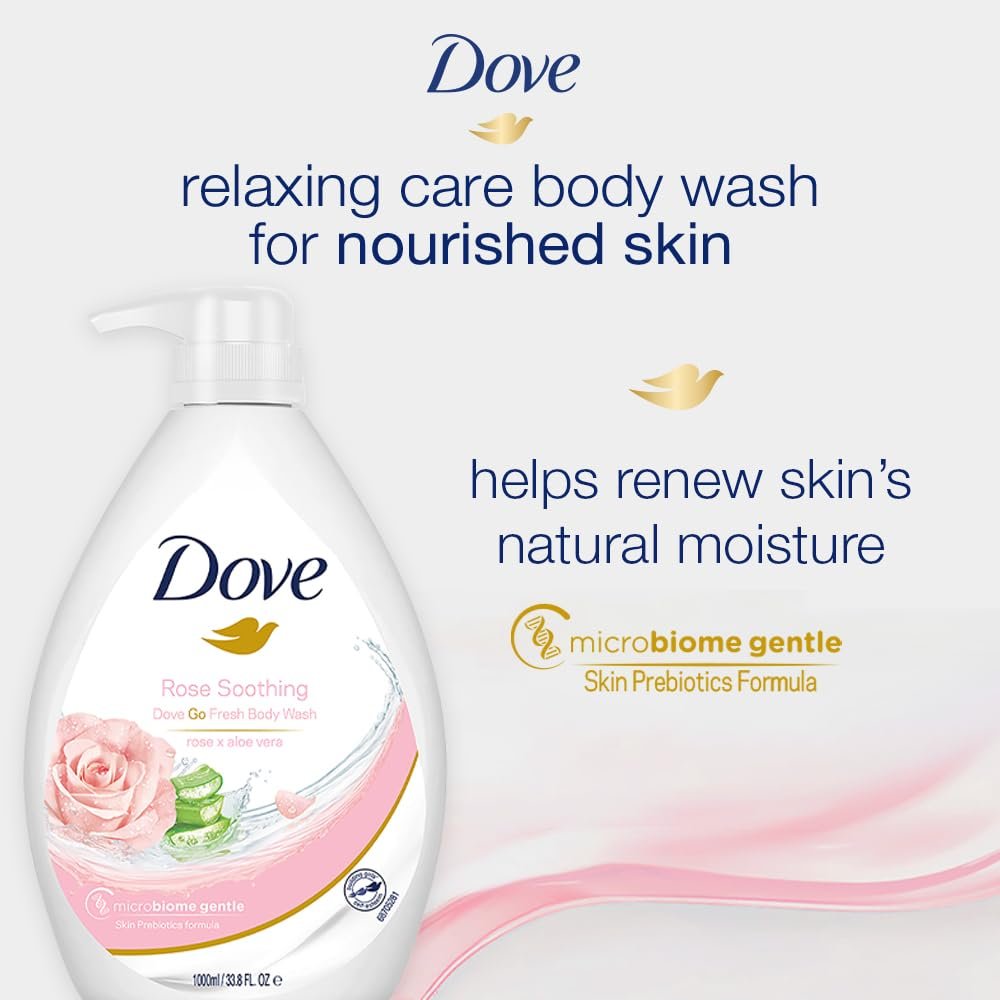 Dove Soothing Rose & Aloe Vera Body Wash for Replenished Skin – 1L | Refreshing Scent for Soft, Smooth & Nourished Skin thumbnail