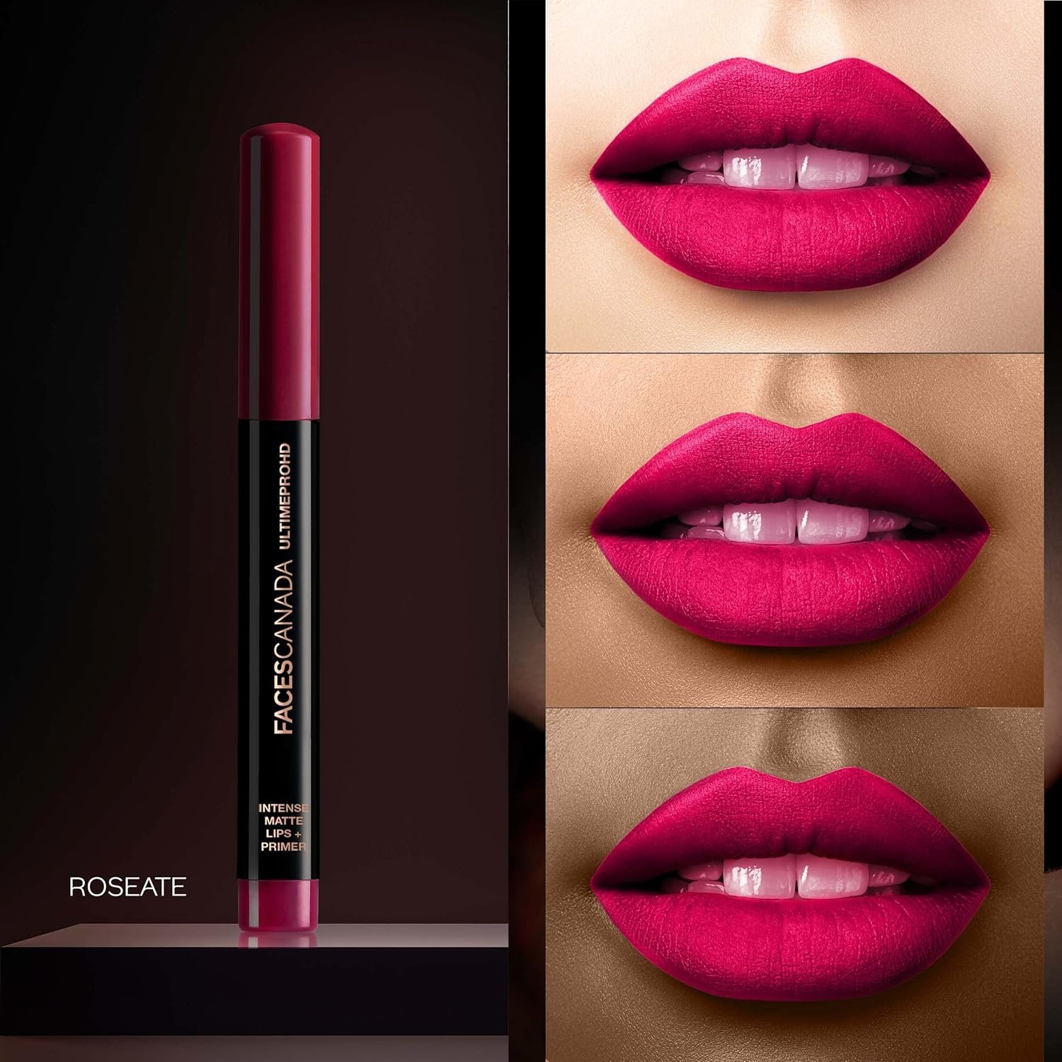 FACES CANADA Ultime Pro HD Intense Matte Lipstick + Primer - Roseate (Pink), 1.4g | 9HR Long Stay | Flawless HD Matte Finish | Intense Color | Lightweight | Smooth Glide | Primer Infused thumbnail