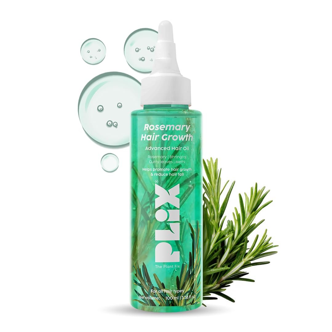 PLIX - THE - PLANT FIX Rosemary Hair Growth Advanced Hair Oil | With Rosemary & Bhringraj Extract l Reduces Hair Fall 100ml thumbnail