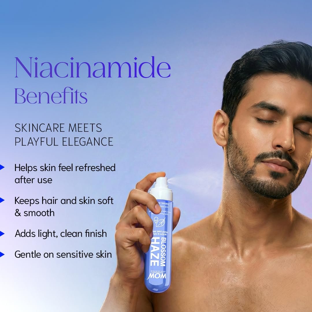 WOW Skin Science Blossom Haze Unisex Body & Hair Perfume Mist | Skin-Close Floral Musk Fragrance with Niacinamide | Lightweight, Long-Lasting Mist for Men & Women | 100ML thumbnail