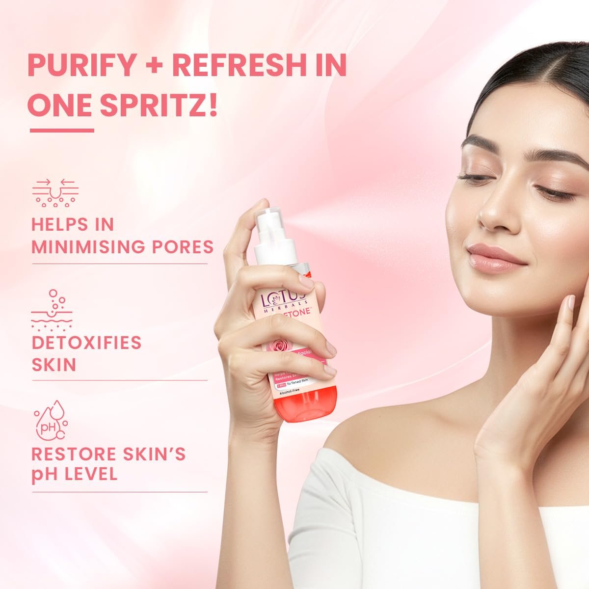 Lotus Herbals Rosetone | Helps Tighten Skin Pores | Restores Skin's pH level | Hydrates Skin | 100ml thumbnail