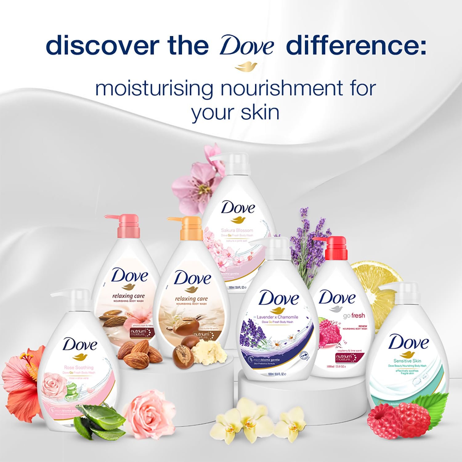 Dove Refreshing Sakura Blossom Body Wash with Himalaya Pink Salt for Replenished Skin, 1L thumbnail