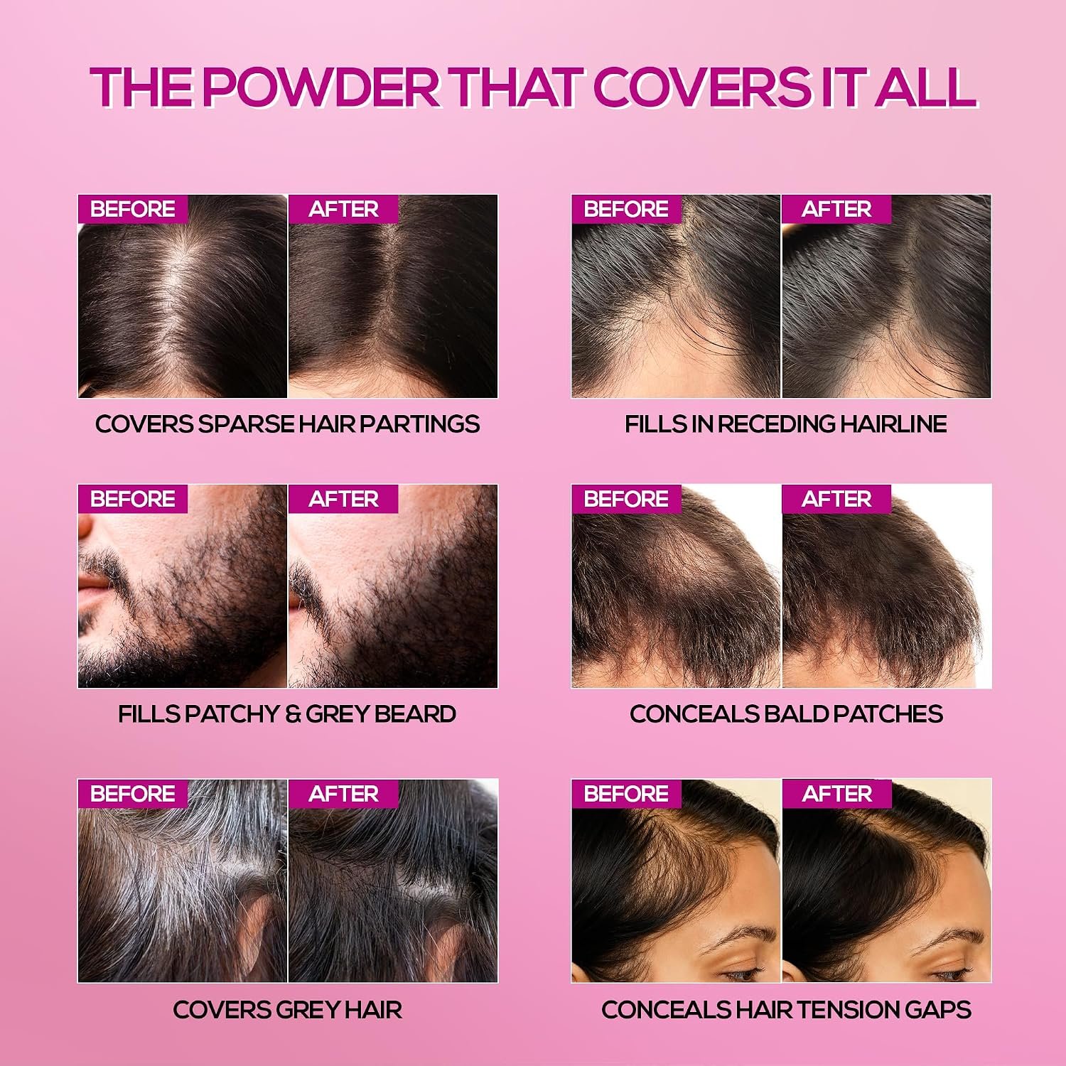 RENEE Cover-Up Hair Powder - Brown | Covers Grey Roots & Bald Spots Instantly | Highly Pigmented, Fuller & Denser Look | Long-Lasting | Matte Finish | Fine Powder | Flawless Application 4gm thumbnail
