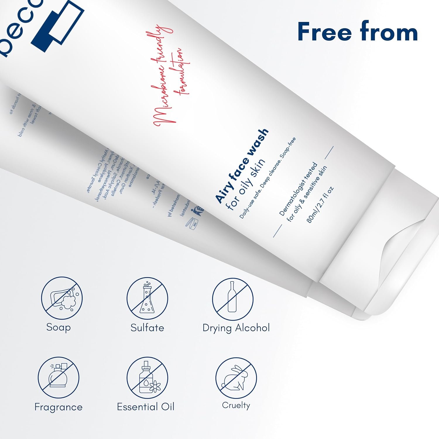 Becalm Daily Salicylic Acid Face Wash for Oily & Acne Prone Skin | Airy face wash for Men & Women | Soap & Sulphate free | Microbiome friendly | With Quaternium - 73 & Prebiotic | No fragran thumbnail