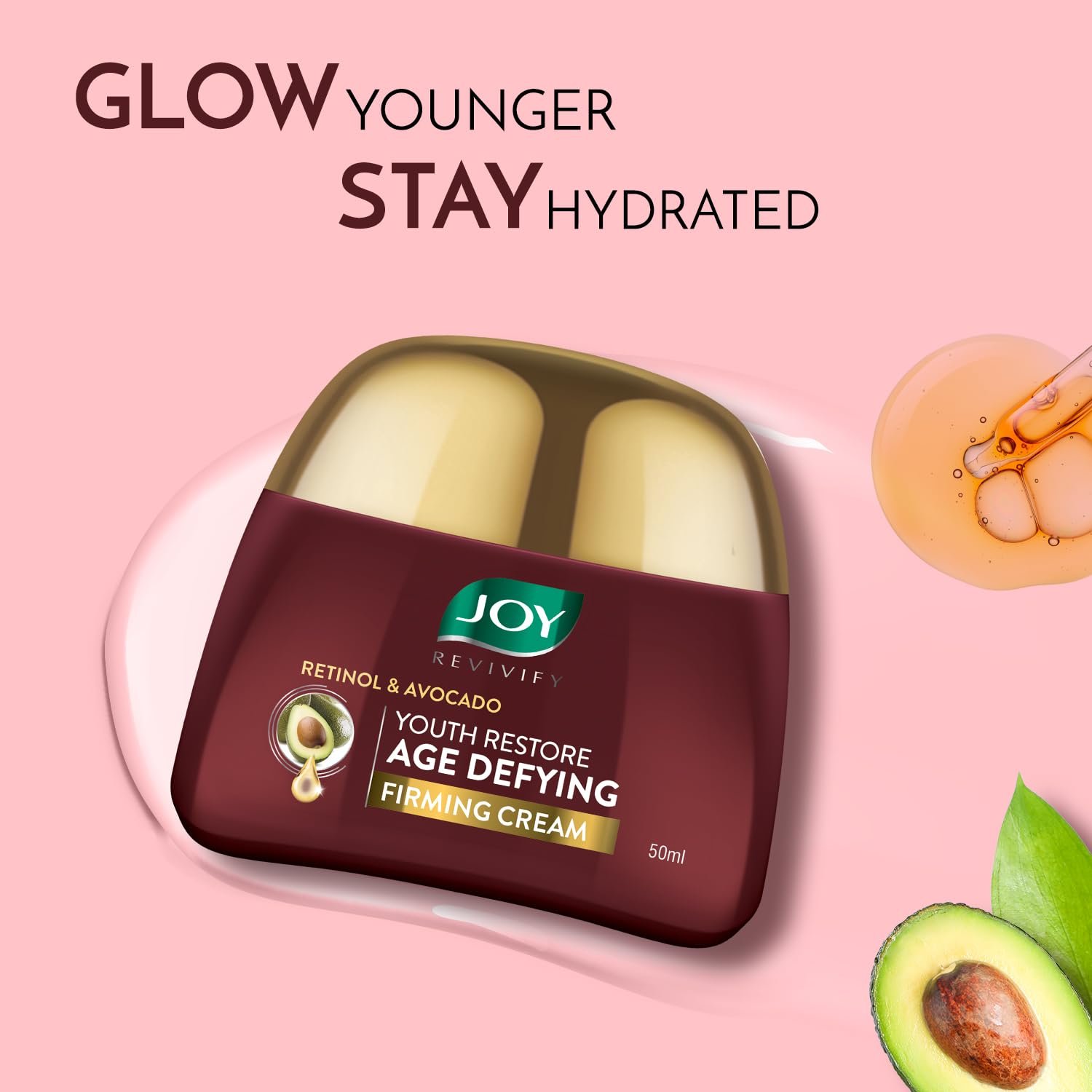 Joy Revivify Retinol & Avocado Youth Restore Age-Defying Firming Cream | Nourishing Moisturizer for Firmer, Smoother & Youthful-Looking Skin | 50ml thumbnail