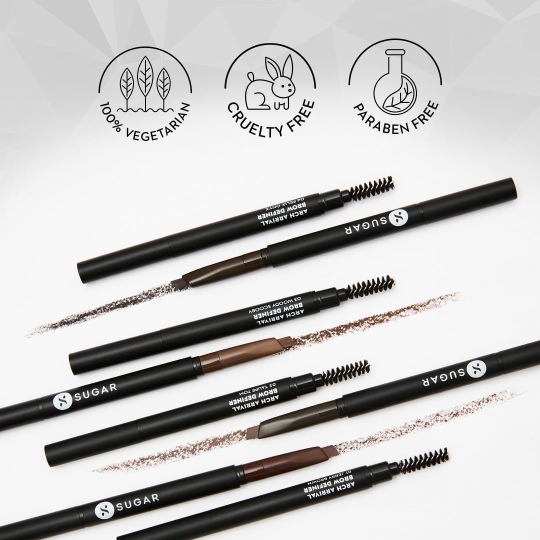 SUGAR Cosmetics Arch Arrival Brow Definer with Spoolie | Lasts Upto 12hrs | Pigmented Eyebrow Pencil | Long Lasting & Natural Finish | 3.5gm - 02 Taupe Tom thumbnail