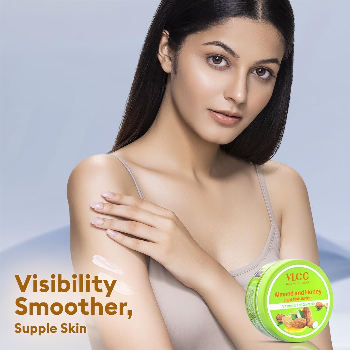 VLCC Almond and Honey Light Moisturiser Cream - 200g | With Vitamin E and Glycerin | Vitamin E Body Moisturizer | Soft and Smooth Skin | Intense, Long-lasting Hydration. thumbnail